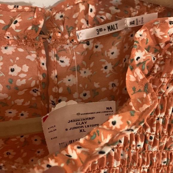 NWT 3rd and Malt Orange XL Long Sleeve Crop Top - Picture 2 of 4